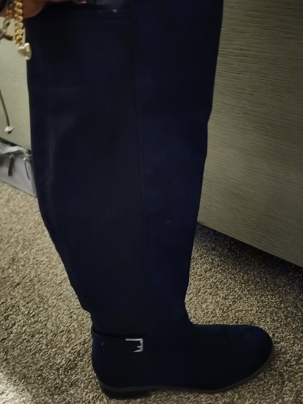 Liz Claiborne all Navy Suede Knee Boots - Picture 2 of 6